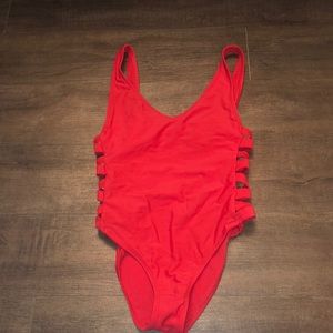 Red One Piece Swimsuit